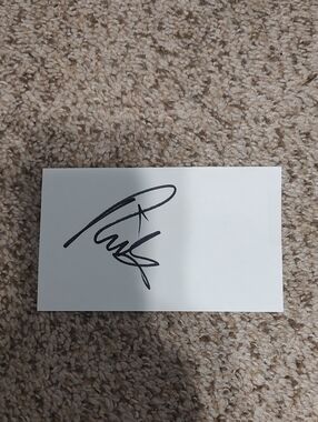 Nick Jonas White Index Card with Black Signature